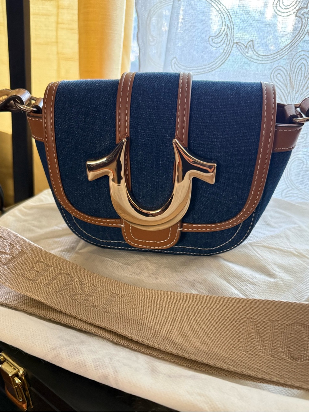 True Religion Dark Denim Crossbody Bag
